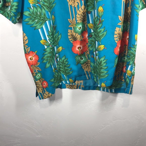 Lvish blue tropical button down shirt size 2XL - Picture 3 of 12